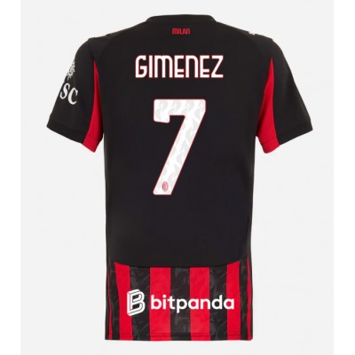 AC Milan Santiago Gimenez #7 Domaci Dres za Ženska 2025-26 Kratak Rukav AC Milan Santiago Gimenez #7 Domaci Dres za Ženska 2025-26 Kratak Rukav